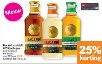 Bacardi cocktail alle varianten per flesje