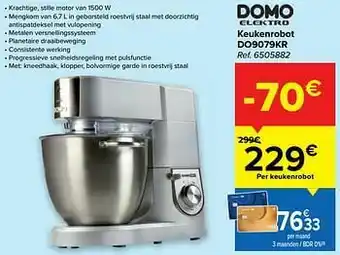 Carrefour Domo elektro keukenrobot do9079kr aanbieding