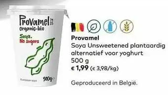 Bio Planet Provamel soya unsweetened plantaardig alternatief voor yoghurt aanbieding