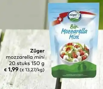 Bio Planet Züger mozzarella mini aanbieding