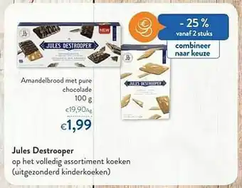 Jules destrooper amandelbrood met pure chocolade