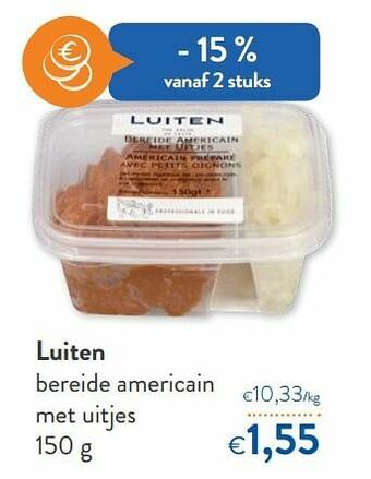 OKay Luiten bereide americain met uitjes aanbieding