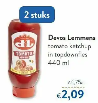 OKay Devos lemmens tomato ketchup in topdownfles aanbieding
