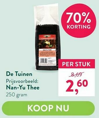Holland & Barrett Nan-yu thee aanbieding