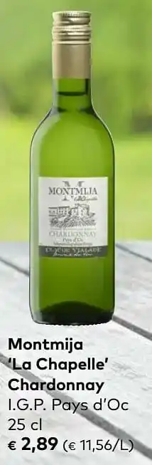Bio Planet Montmija la chapelle chardonnay i.g.p. pays d`oc aanbieding