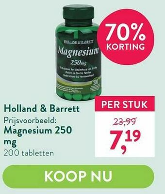 Holland & Barrett Magnesium 250 mg aanbieding