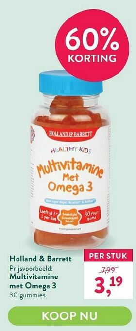 Holland & Barrett Multivitamine met omega 3 aanbieding