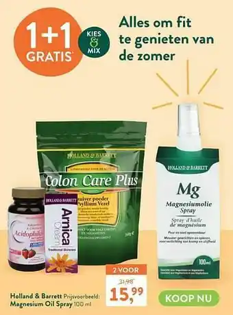 Holland & Barrett Magnesium oil spray aanbieding
