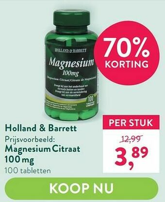 Holland & Barrett Magnesium citraat 100 mg aanbieding
