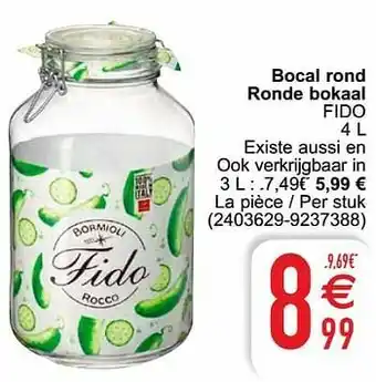 Cora Bocal rond ronde bokaal fido aanbieding