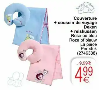 Couverture + coussin de voyage deken + reiskussen