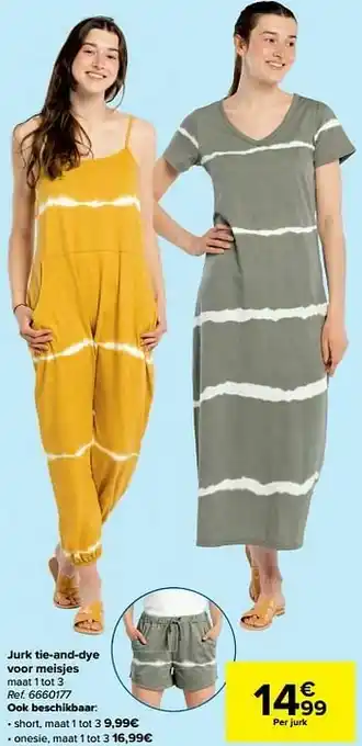 Carrefour Jurk tie-and-dye voor meisjes aanbieding