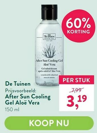 Holland & Barrett After sun cooling gel aloë vera aanbieding