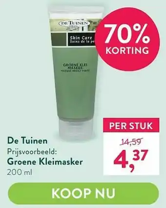 Holland & Barrett Groene kleimasker aanbieding