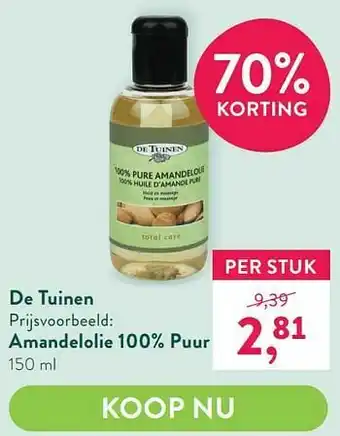 Holland & Barrett Amandelolie 100% puur aanbieding