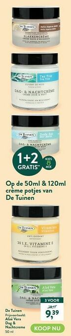 Holland & Barrett Aloë vera dag + nachtcreme aanbieding
