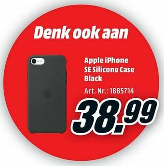 MediaMarkt Apple iphone se silicone case black aanbieding