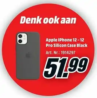 MediaMarkt Apple iphone 12 - 12 pro silicon case black aanbieding