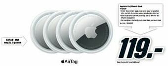 MediaMarkt Apple airtag silver 4-pack tracker aanbieding