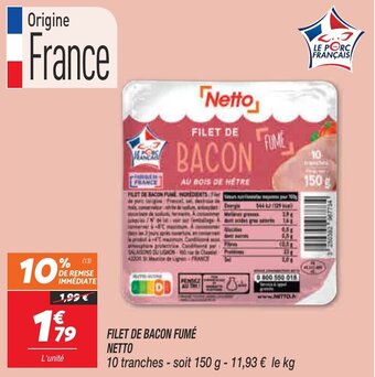 Filet De Bacon Fume Netto