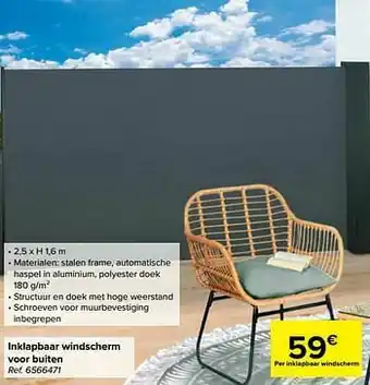 Carrefour Inklapbaar windscherm voor buiten aanbieding
