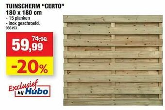 Hubo Tuinscherm certo aanbieding