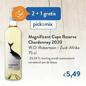 Magnificent cape reserve chardonnay 2020 w.o. robertson - zuid-afrika