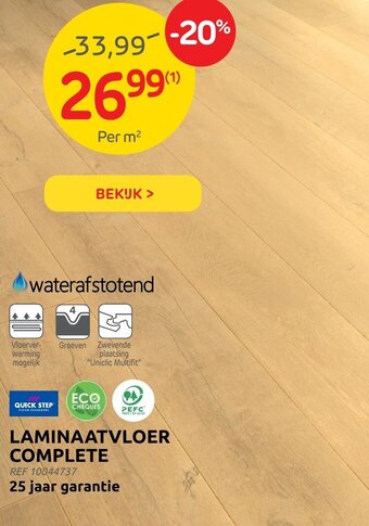 Brico Quick step laminaatvloer complete REF 10044737 aanbieding