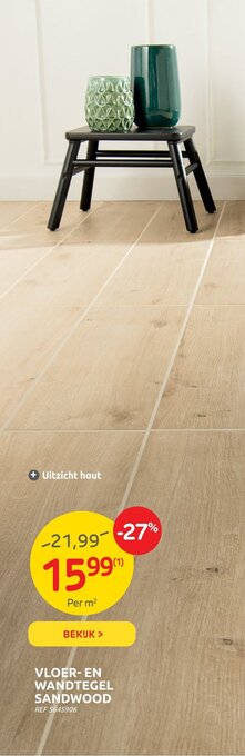 Brico Vloer-en wandtegel sandwood REF 5645906 aanbieding
