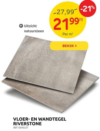 Brico VLoer-en wandtegel riverstone REF 5646337 aanbieding