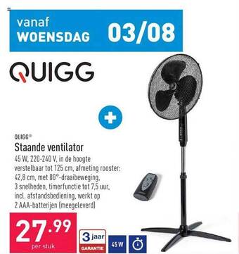 ALDI Staande ventilator aanbieding