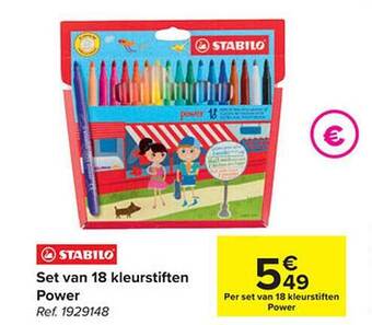Carrefour Set van 18 kleurstiften power aanbieding