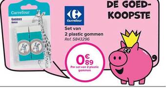 Carrefour Set van 2 plastic gommen aanbieding
