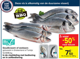 Carrefour Goudbrasem of Zeebaars aanbieding