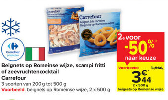 Carrefour Beignets op Romeinse Wijze, Scampi Fritti of Zeevruchtencocktail Carrefour aanbieding