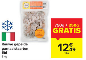 Carrefour Ebi Rauwe Gepelde Garnaalstaarten 1kg aanbieding