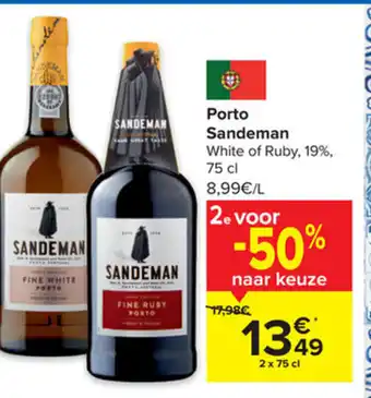 Carrefour Sandeman Porto White of Ruby 19% 75cl aanbieding