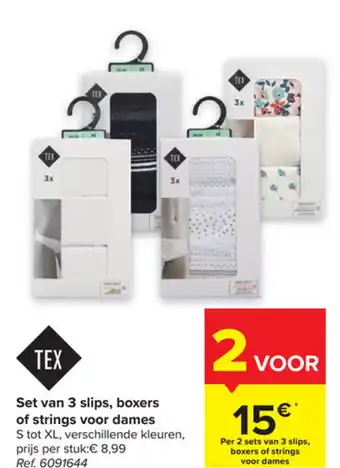 Carrefour Tex Set van 3 Slips, Boxers of String Voor Dames 2 Voor aanbieding