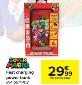 Carrefour Super Mario Fast Charging Power Bank aanbieding