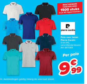 Carrefour Pierre Cardin Polo Voor Heren aanbieding