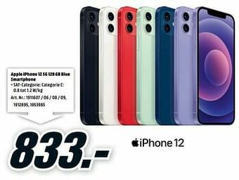 MediaMarkt Apple iphone 12 5g 128 gb blue smartphone aanbieding