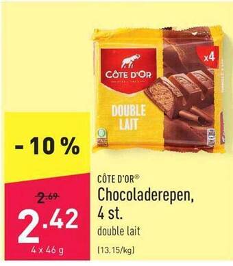 ALDI Côte d'or chocoladerepen 4 st. aanbieding