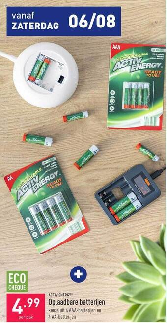 ALDI Activ energy oplaadbare batterijen aanbieding