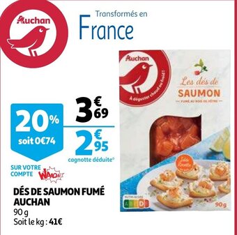 Auchan Des de saumon fume auchan 90g aanbieding
