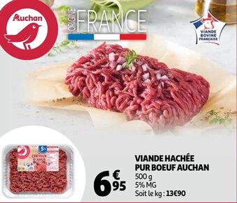 Auchan Viande hachee pur boeuf auchan 500g aanbieding