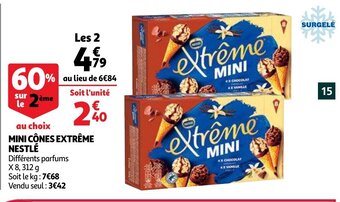 Auchan Mini cones extreme nestle aanbieding