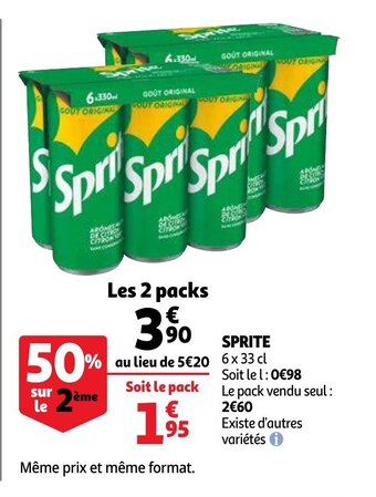 Auchan Sprite 6 x 33cl aanbieding
