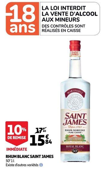 Auchan Rhum blanc saint james aanbieding