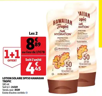 Lotion solaire SPF50 hawaiian tropic 180ml