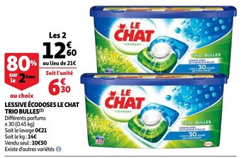 Auchan Lessive ecodoses le chat trio bulles aanbieding